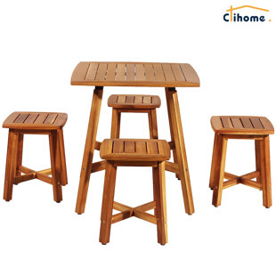 CLIHOME 5 - Piece Acacia Dining Set