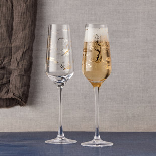 ANTON STUDIO DESIGNS Skye 8.5oz. Champagne Glass Stemware Set