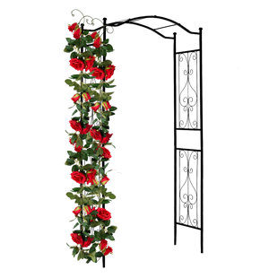 Scendor 92" H X 42.5" W Iron Arbor, Wedding Rose Garden Arch Trellis for Outdoor Climbing Plant