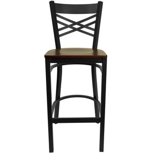 IHOME STUDIO Cyrille 'X'' Back Metal Restaurant Barstool