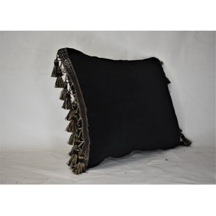 JUST THE RIGHT PILLOW Fringed Velvet Reversible Throw Pillow