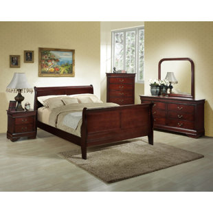 CROSSROADS FURNITURE Classic Sleigh Solid Tropical Wood Bed