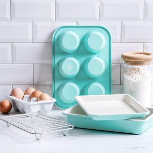 LEVI BEER Cinambei Non-Stick Bakeware Set, 4 Pieces, PFAS Free, Turquoise