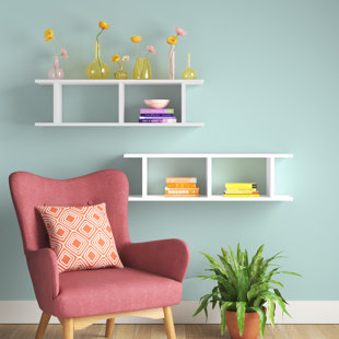 WAYFAIR BASICS™ 2 Piece Square Floating Shelf (Set of 2)