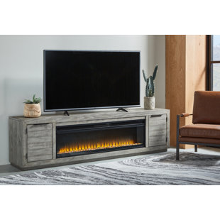 CHARLTON HOME® Ellayah TV Stand for TVs up to 88" with Electric Fireplace Included