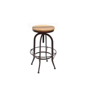 WILLISTON FORGE Antoiniece Swivel Adjustable Height Counter Stool with Metal Frame