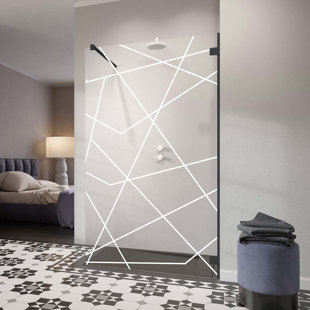 DISTINCT KITCHEN AND BATH 34" W x 72" H Frameless Fixed Glass Panel