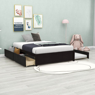 MACK & MILO™ Penton Full Size 2 Drawers Platform Standard Bed with Trundle by RBParadise