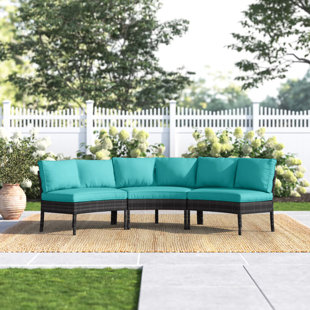THREE POSTS™ Lipton 118'' Wicker Outdoor Patio Sectional