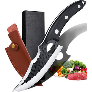 ORCHIDS AQUAE Handmade Butcher Boning Knife Carving Meat Full Tang Knife With Scabbard Kitchen Or Camping Outdoors Mother''s Day Gift