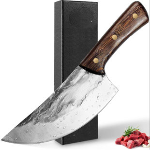 ORCHIDS AQUAE Chinese Chef''s Knife For Slicing Meat And Vegetables, Heavy Duty Meat Cleaver And Forged High Carbon Steel Full Tang Blade , Ergonomic With Non-Slip