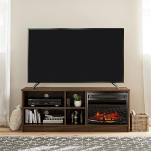 UNION RUSTIC Khaleya Asymmetrical 55" TV Stand with Electric Fireplace
