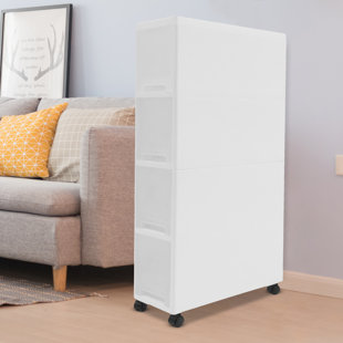 FUNTEN 4 Drawer Storage Drawer with Locking Wheels