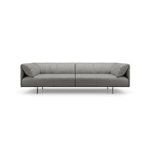 MODLOFT BLACK 99'' Leather Sofa