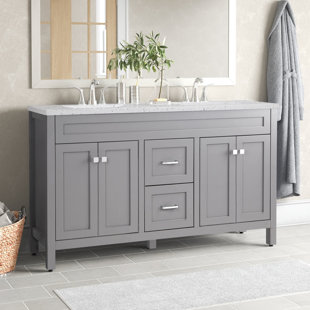HOKKU DESIGNS Braxdon 60.5'' Double Bathroom Vanity with Cultured Marble Top