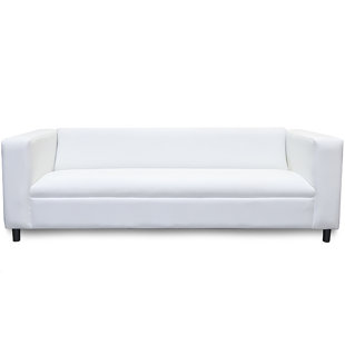 COAST TO COAST SOFAS Faux Leather Canal Sofa, Modern 3-Seater Upholstered Sofa Couch for Living Room, Bedroom, Apartment