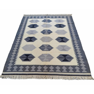 DESIGNS EMPORIUM Moroccan Hand Woven Flatweave 145cm X 195cm Area Rug