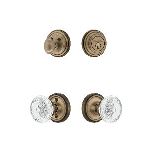 Nostalgic Warehouse Classic Rosette Entry Set with Crystal Meadows Knob