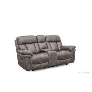 CROSSROADS FURNITURE Caymen 40" Upholstered Dual Reclining Console Loveseat