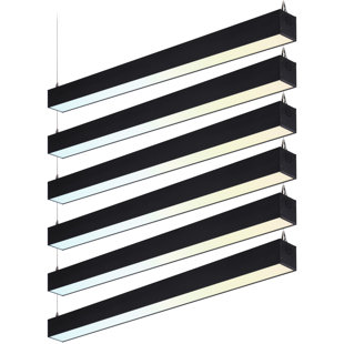 LEDVANS Acies Commercial Grade 3CCT LED Linear Light, 40W Dimmable Suspended Light Fixture (Set of 6)