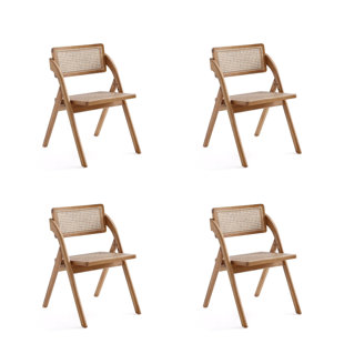 CEETS Emile Folding Dining Chair In Nature Cane- Set Of 4 (Set of 4)