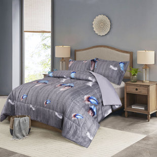 HOMECHOICE INTERNATIONAL GROUP 3D Print Colorful Feather Comforter Set