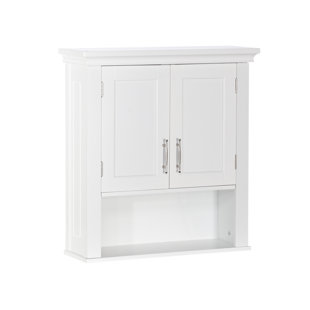 RIVERRIDGE HOME RiverRidge Somerset Two-Door Bathroom and Laundry Wall Mount Storage Medicine Cabinet with Open and Adjustable Shelf