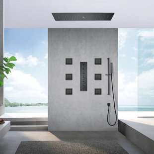 FONTANASHOWERS Trento Touch Panel Recessed Thermostatic Shower Faucet with Rough-in Valve