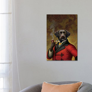 LARK MANOR The Red Beret (Dog) by Dan Craig - Print on Canvas