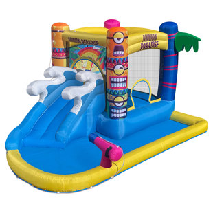 FUNORMOUS Minions Outdoor Bounce House Water Slide with Pool