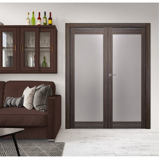 BELLDINNI Palladio 207 Manufactured Wood and Full Lite Frosted Glass Composite Double Prehung French Door