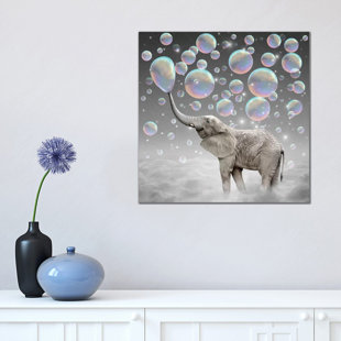 VIV + RAE Dream Makers - Elephant Bubbles by Soaring Anchor Designs - Wrapped Canvas Print