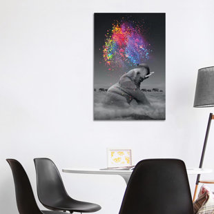 VIV + RAE Elephant - Color Explosion by Soaring Anchor Designs - Wrapped Canvas Print