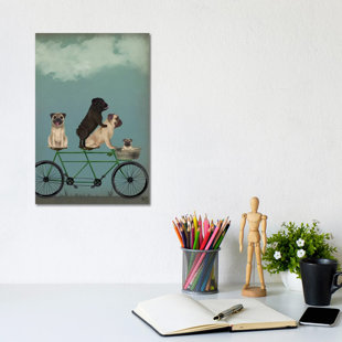 VIV + RAE Pug Tandem by Pug Tandem - Print on Canvas