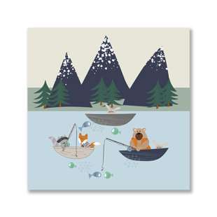 LAURAL HOME Outdoor Critters Fishing Outdoor Critters Fishing Comforter