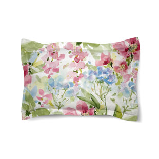 LAURAL HOME Watercolor Floral Bunch Microfiber / Microsuede Pillow Sham