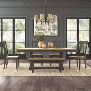 GREYLEIGH™ Keswick 9 - Piece Extendable Rubberwood Trestle Dining Set