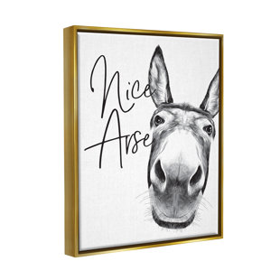 STUPELL INDUSTRIES " Animal Humor Nice Arse Donkey Bathroom Phrase " by Lettered And Lined