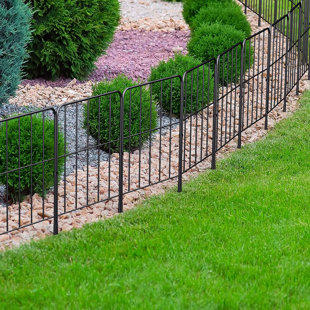 HAITRAL 24'' H x 13'' W Black Metal Fence Panels Included (Set of 25)