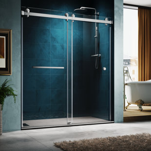 UNIKOO 56"-60" W X 72" H Double Sliding Frameless Shower Door
