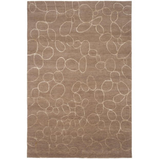 SHALOM BROTHERS Broadway Handmade Hand-Knotted Wool Brown/Beige Rug