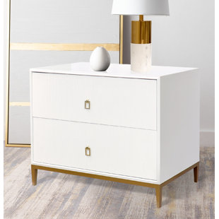 PASARGAD Pearl 2 - Drawer Iron Bachelor's Chest in Ivory