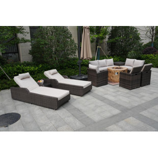 SOL 72 OUTDOOR™ Brandy Wicker/Rattan 10 - Person Seating Group With Cushions