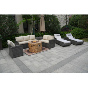 SOL 72 OUTDOOR™ Brandy Wicker/Rattan 8 - Person Seating Group With Cushions