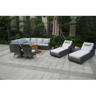 SOL 72 OUTDOOR™ Almanza 10 - Person Outdoor Seating Group with Cushions