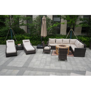 SOL 72 OUTDOOR™ Almanza 10 - Person Outdoor Seating Group with Cushions