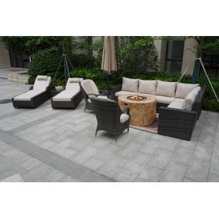 SOL 72 OUTDOOR™ Almanza Wicker/Rattan 10 - Person Seating Group With Cushions