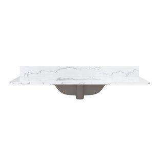 CRAFT + MAIN 49'' Quartz Single Vanity Top with Sink and 3 Faucet Holes