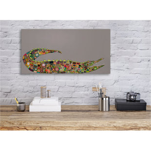 GREENBOX ART Crocodile On Canvas by Eli Halpin Print