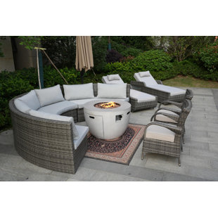 SOL 72 OUTDOOR™ Almanza 10 - Person Outdoor Seating Group with Cushions